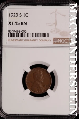 1923-S Lincoln Wheat Cent - NGC XF 45 BN - Scarce  No Reserve  #SLH60