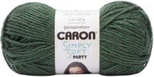 Caron Simply Soft Party Yarn-Dark Sage Sparkle - 3 Pack