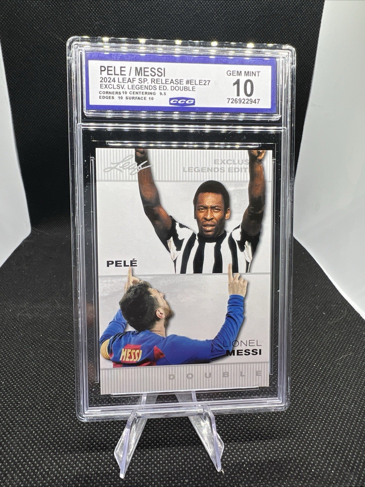 Leaf 2024 SP Release Pele Lionel Messi Exclsv Legends Double ELE27 CCG 10 view 1