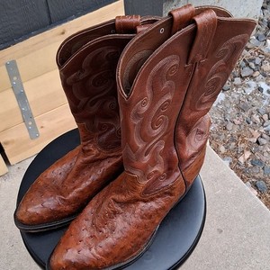 Tony LAMA Men’s Ostrich Leather Western Cowboy Boots US 12 Style 2128 Worn By So