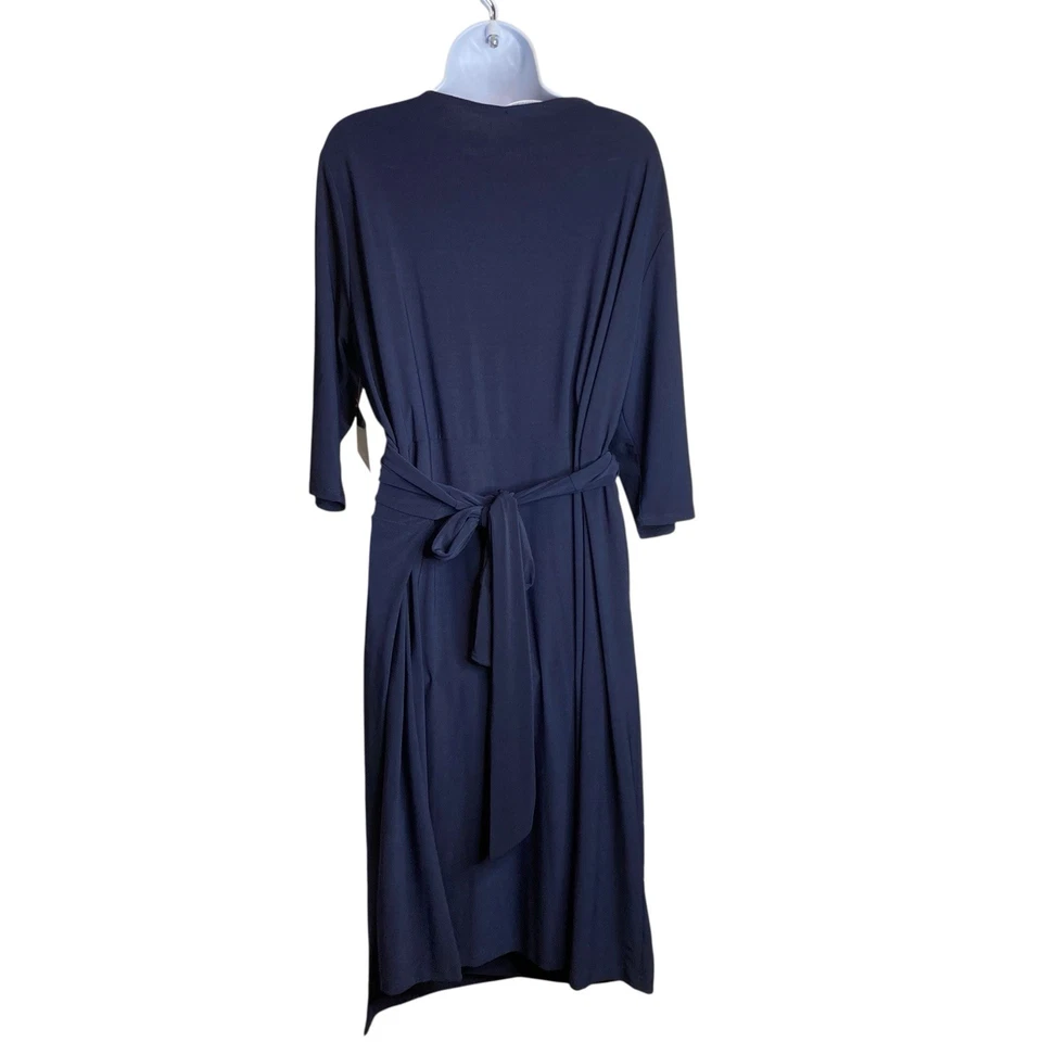 Kiyonna Women's Blue Sweetheart Neck Wrap Dress Size 3X Cocktail Party Timeless - Image 3 of 4