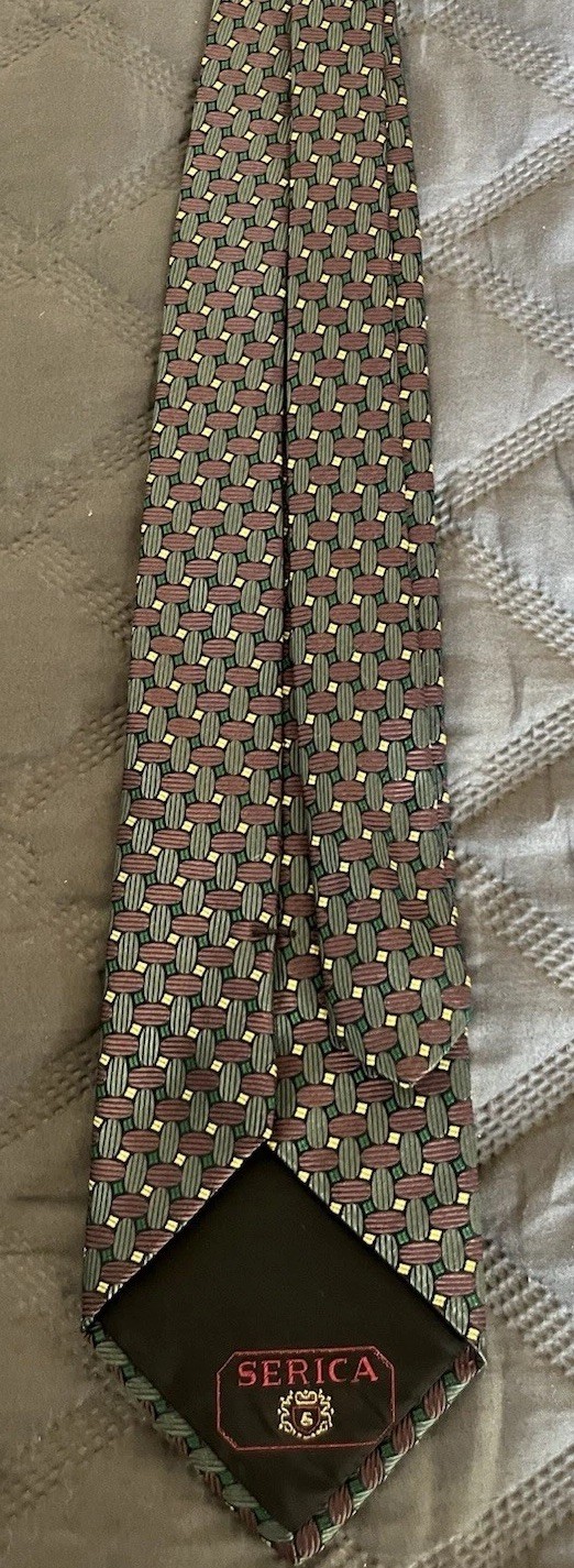 Serica Geometric Pattern Silk Tie - image 2