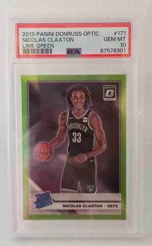 Nicolas Claxton Panini Donruss Optic Lime Green Prizm Rc 24/149 PSA 10 GEM MINT