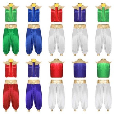Herren Outfits Uniform Kostüm Offene Weste Arabischer Prinzen-Verkleidung Lose