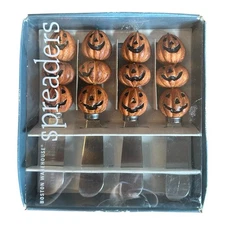 Boston Warehouse Halloween Fall Pumpkin Stainless Cheese Spreaders Set Of 4