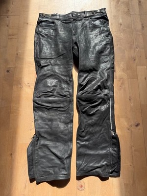 AJS Motorrad Lederhose schwarz, gebraucht, Gr. 52