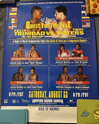 #ad #ad Felix Trinidad vs Troy Waters Boxing Poster MSG Don King Championship $150.00