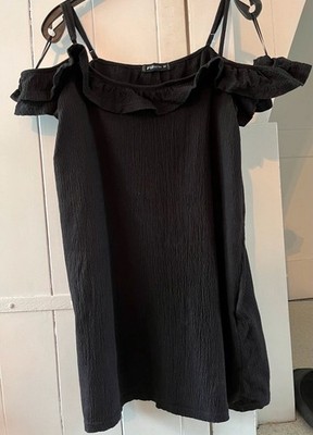 Fishbone Sister schwarzes Damen Sommer Kleid Gr. M Spaghettiträger