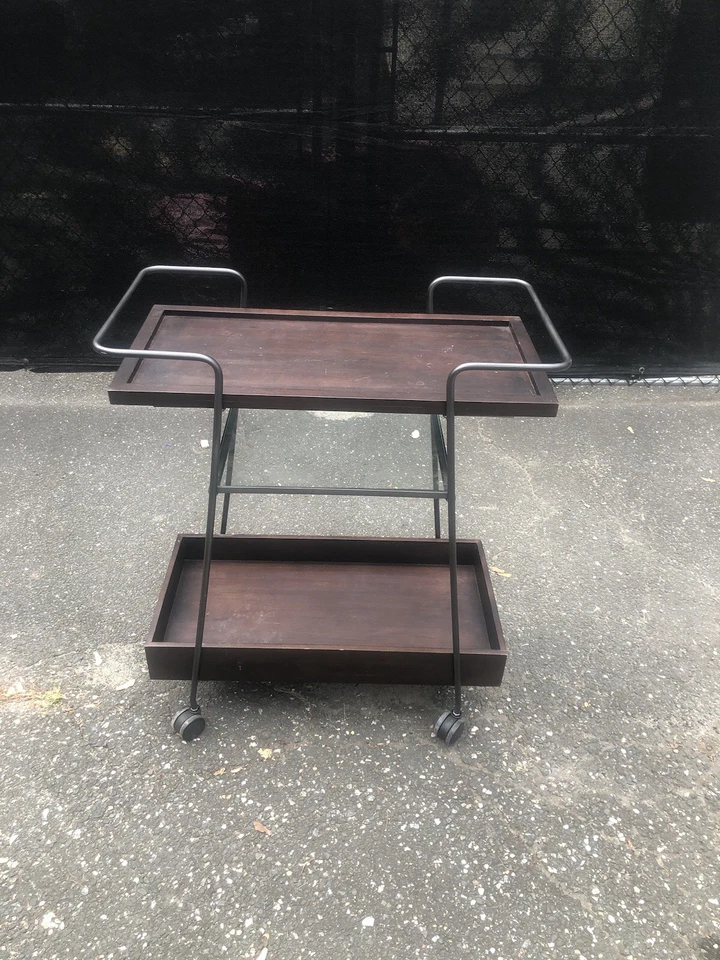 3 Shelf Bar Cart Brown - Image 3 of 4