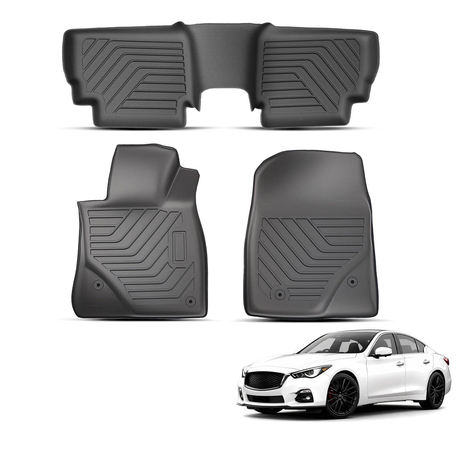 All Weather Floor Mats Liner for Mazda 3 2014-2018 TPE Front & Rear Waterproof
