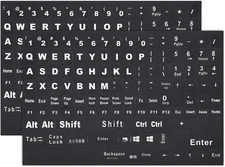 2PCS English Keyboard Stickers Replacement Letters, Full Size Big Letter QWERTY 