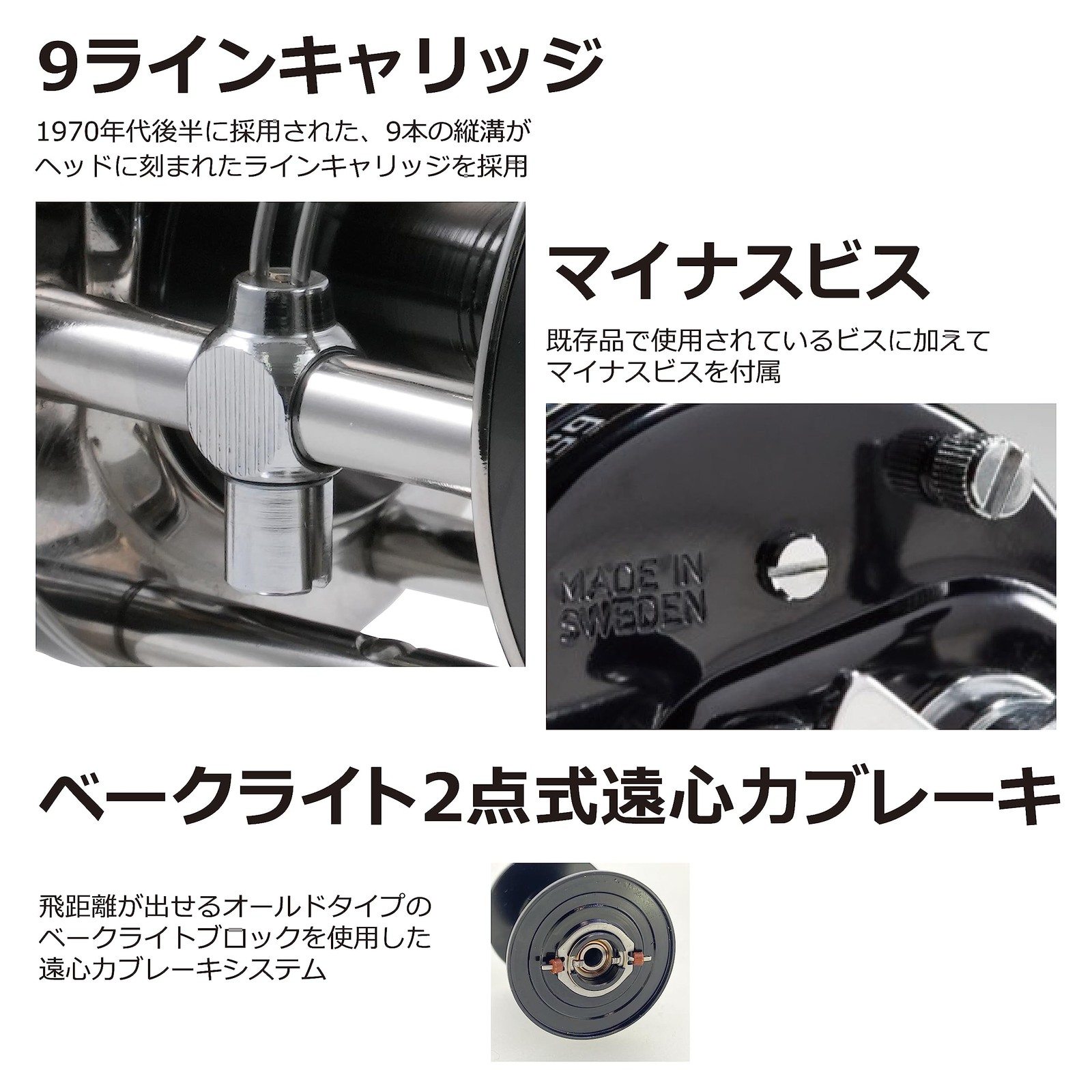 AbuGarcia Ambassadeur 4500C Factory-Tune Black Right-Hand Double Handle Topwater - Image 5