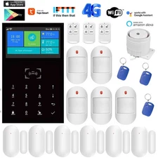 L30 WiFi+4G Sim Card Wireless Home Security Alarm System+Alexa+Google+Tuya APP 