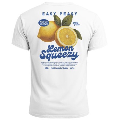 Herren T-Shirt Backprint Easy Peasy Lemon Squeezy Zitrusfrüchte Italien Vintage