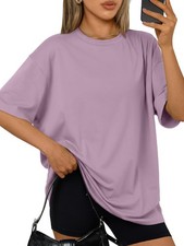 Womens Oversized Sleep T Shirts Plus Size Capsule Wardrobe Tops Short Sleeves...