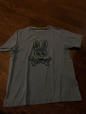 Psycho Bunny Boys Graphic T-Shirt Light Blue Size Large 14-16 Logo Tee