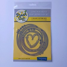 Clarity Fresh Cut Dies Nested Heart Scribbles Die Set Leonie Pujol 2 Dies Rare