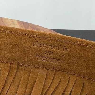 Abercrombie & Fitch tan suede fringe wrap belt cinch the  display picture 1
