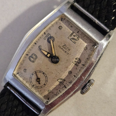 Vintage Herrenuhr ''ZICO'' Art Deco Tonneau 1930s Cal EB2075 15Rub Manual Wind