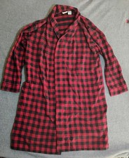 LL Bean Flannel Robe Men Large Buffalo Plaid Black Red