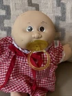 Vintage Cabbage Patch Kids Doll pacifier No Hair Bald 1985 Xavier Brown Eyes