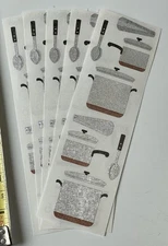 5 Mrs Grossmans Pots Pans Stickers Silver Metal Metallic Kitchen Cooking Stove