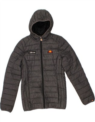 ELLESSE wattierte Damenjacke mit Kapuze UK 10 Small grau Nylon AR09