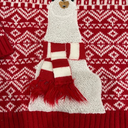Red and White Llama Holiday Christmas Sweater (Unisex Kids) - Picture 3 of 7