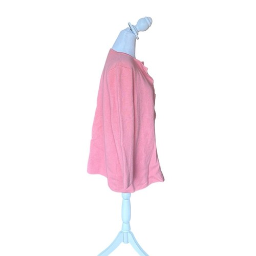 Talbots Merino Wool Cardigan Sweater Jacket Open Front Womens XL Soft Pink - Picture 3 of 8