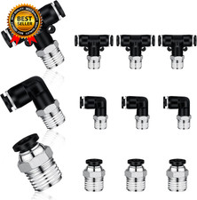 12 Pcs Push to Connect Fittings 1/4 Inch Tube OD X 1/4 NPT Air Line Pneumatic