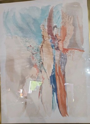 Jane Bazinet ''Rainbow Frill'' 1982 Watercolor Print #42 of 100 American Painter
