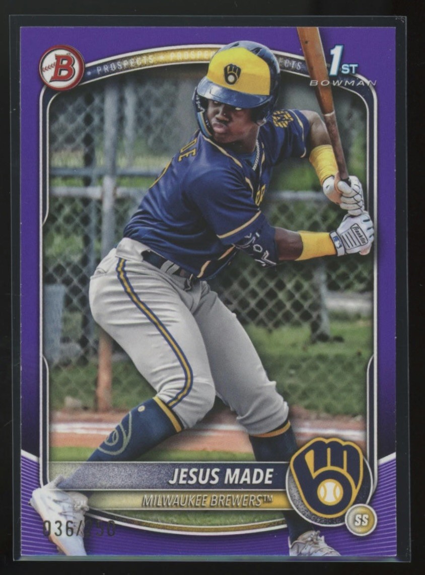 Jesus Made 2025 Bowman Purple Border 1st Prospect Card #/250