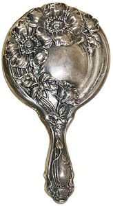 Antique Sterling Silver Mirror Unger Brothers 1905 Art Nouveau 9-1/2" X 5-1/4"