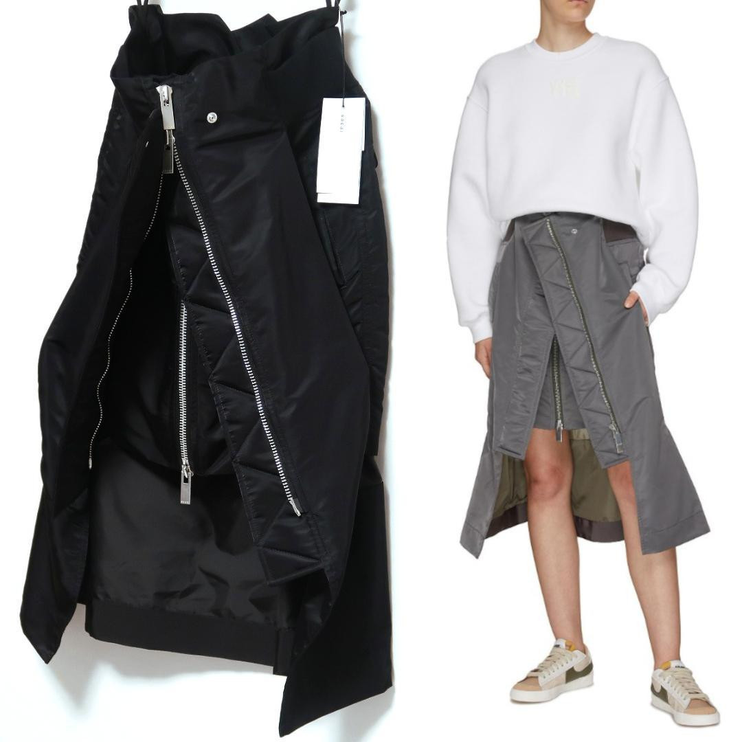 3 Near MINT sacai Nylon Twill Ma-1 Long Skirt Black 3 Near MINT sacai Nylon Twill Ma-1 Long Skirt Black