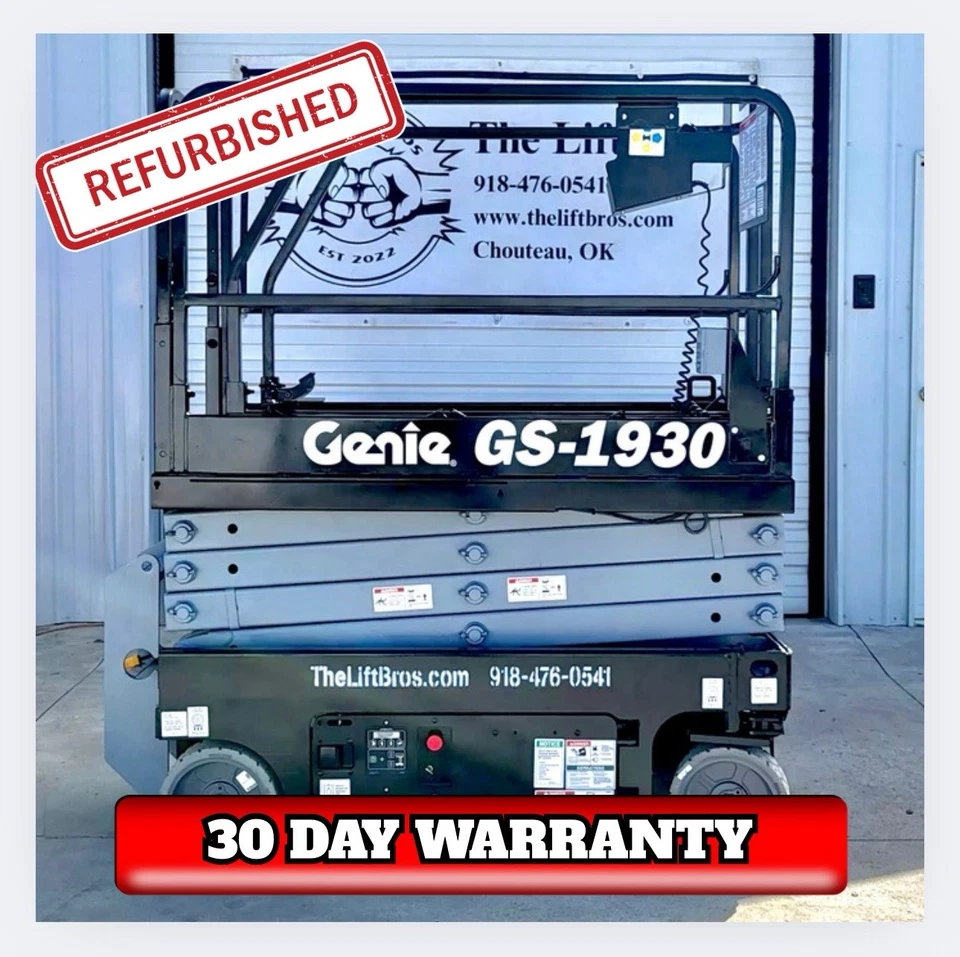 Elevador de tijera eléctrico restaurado Genie GS1930 19 ft Manlift aéreo Skyjack JLG