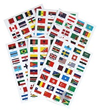 World Flags Stickers - 192 Countries PVC Transparent Planner Multicolor