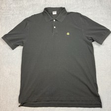 Brooks Brothers Performance Polo Shirt Mens Large Black Cotton Short Sleeve