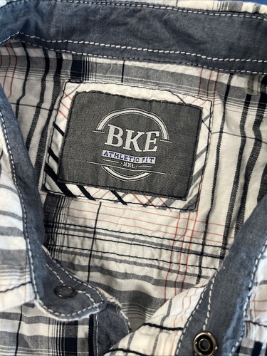Camicia uomo BKE Pearl Snap taglia XXL bianca/nera a quadri vestibilità atletica manica lunga - Foto 4 di 10