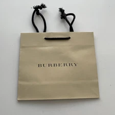 Burberry Authentic Tan Beige Shopping Paper Bag Gift Tote Small 9” X 8” X 3.5”