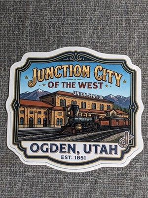 Junction City of the West Ogden Utah Train Station Sticker Decal Matte Finish