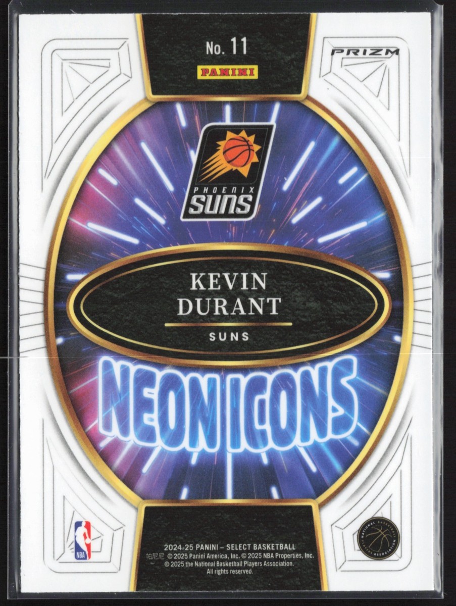 2024-25 Panini Select Basketball Neon Icons KEVIN DURANT #11 Red