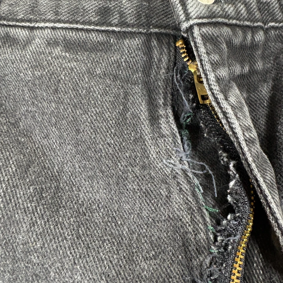 Avenue Womens 24W Black Jeans Floral Embroidery Grunge Baggy Distressed - Image 4 of 4