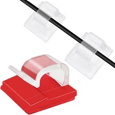 100 Pcs Clear Cable Clips Self Adhesive, Outdoor Light Wire Clips, Sticky Cable