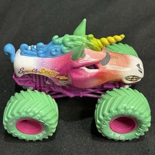 Monster Jam Sparkle Smash Unicorn Pink Rims Truck HTF 1:64 Diecast Multi-color