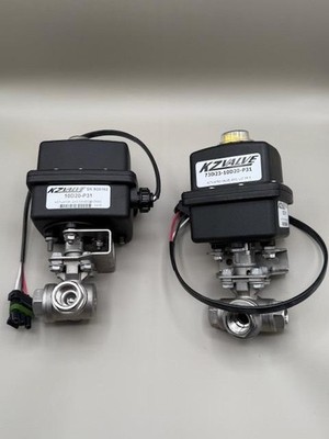 KZValve 73D23-10D20-P31 EH3 12VDC Actuated 3-Way Ball Valve 1/2 in Lot of 2