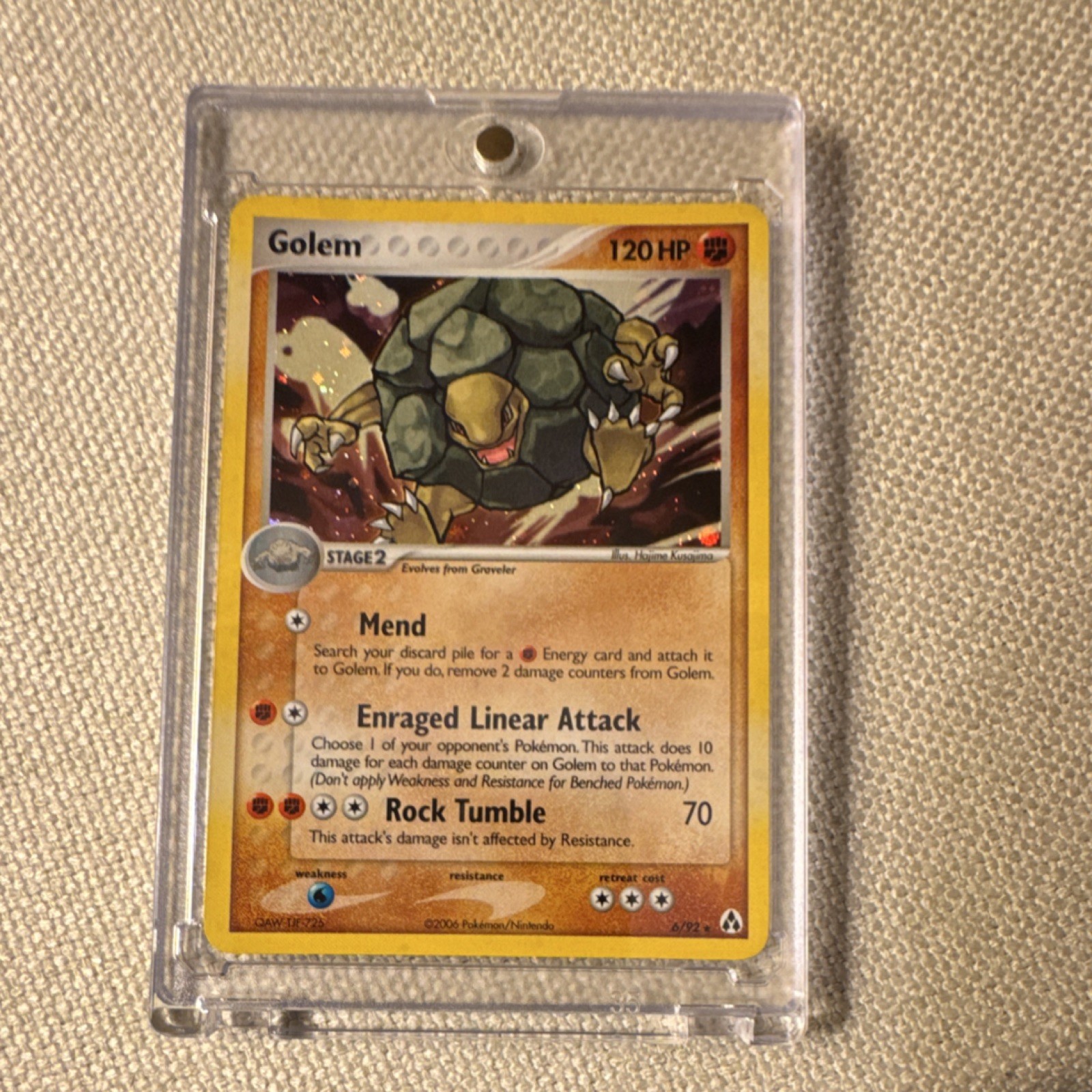 Pokémon Golem Legend Maker Holo Rare 6/92 120 HP Stage 2 Pokémon TCG