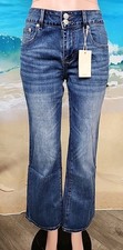 WOMANS Flamingals Wide Leg Light Blue Jeans 5 Pockets, LARGE,  70885