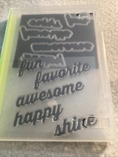 Five Words Stamps & Die Set - fun, favorite, awesome, happy, shine