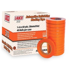 LAUCO Orange Automotive Refinishing Masking Tape 0.75 in x 60 yd 48 Rolls  82