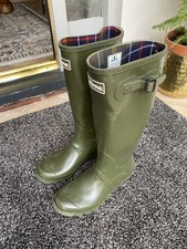 LADIES  WELLIES BARBOUR  Neoprene Lined Wellingtons Green Size UK 6
